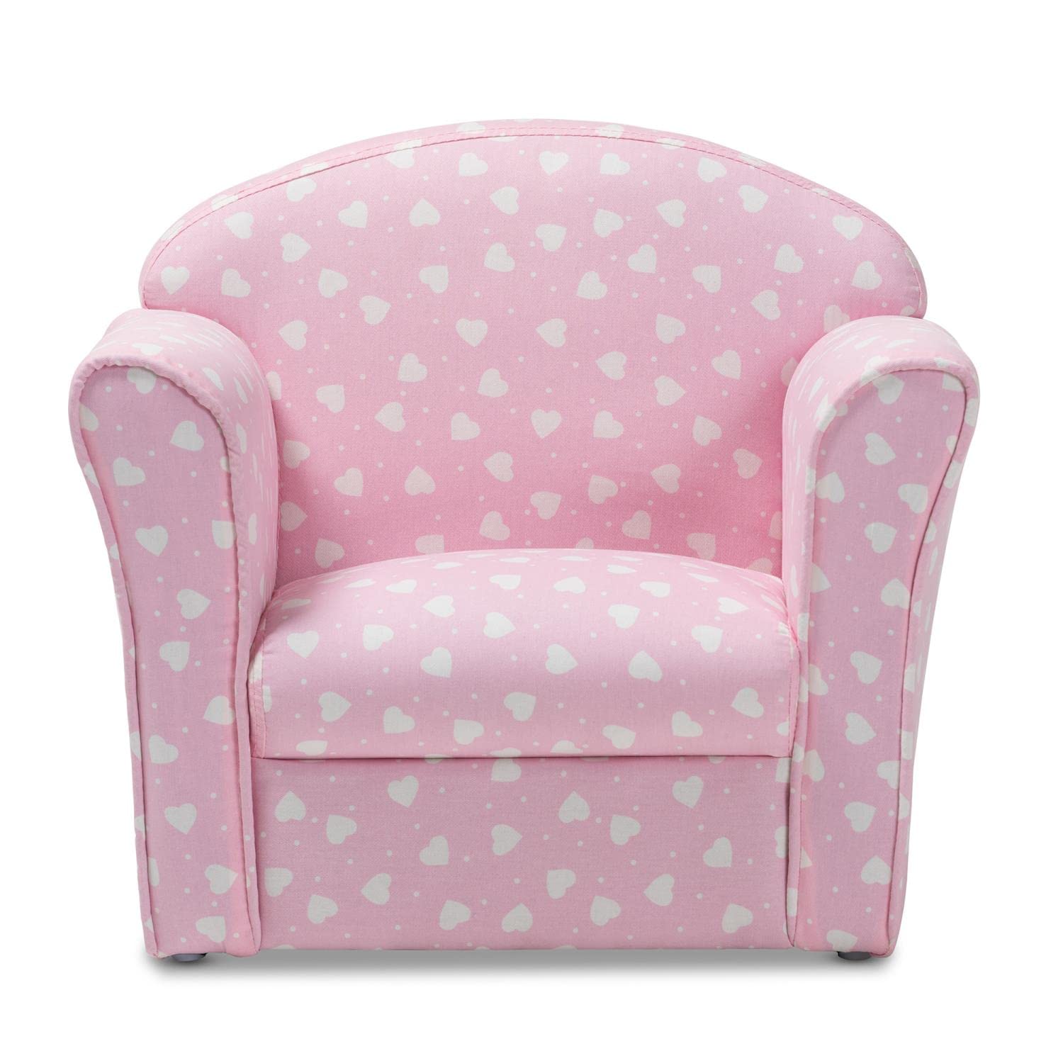 Baxton Studio Erica Pink and White Upholstered Kids Armchair
