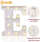 Pooqla Led Marquee Letter Lights Sign, Light Up Alphabet Letter For Home Party Wedding Decoration E
