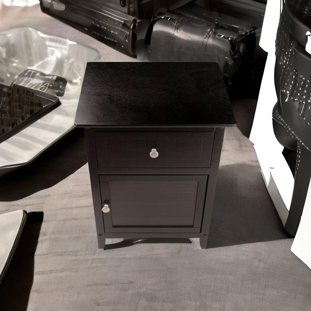 Ergode Wood Eugene Accent Table - Stylish, Functional, Espresso Finish, Storage