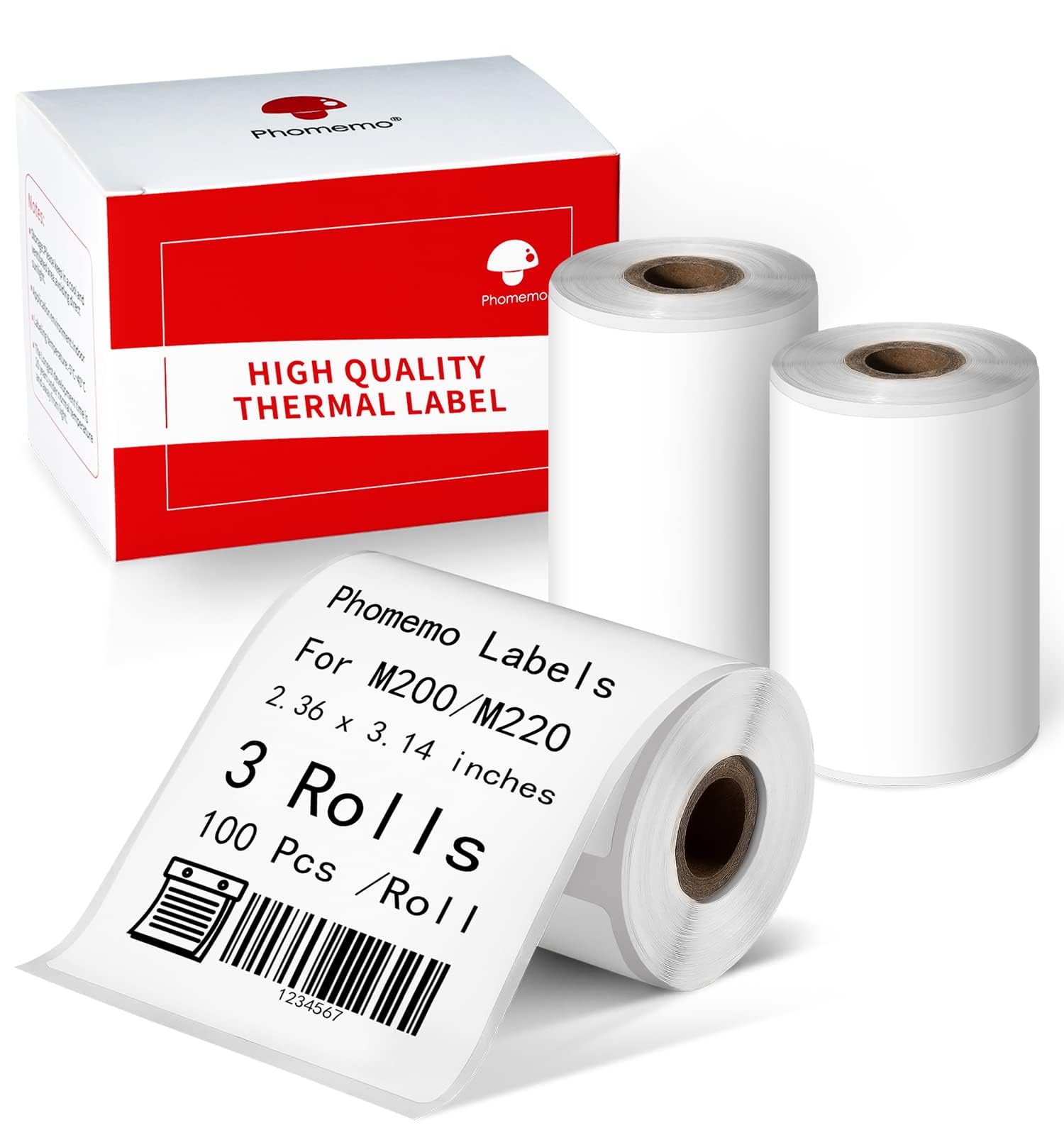 Phomemo 2.36' X 3.14' Multipurpose Labels, Thermal Sticker Label, Premium Adhesive Mailing Address Label Compatible With M220