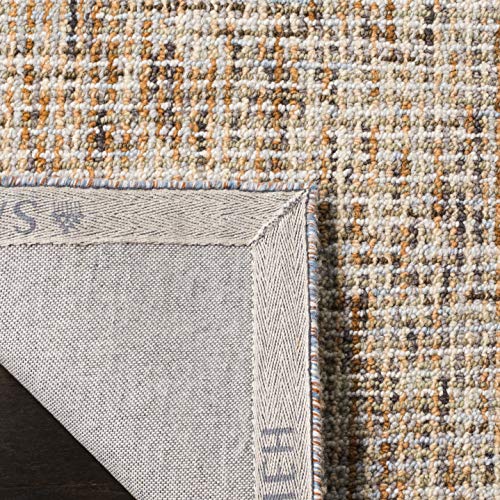 Safavieh Abstract Collection Runner Rug - 2'3'' X 14', Gold & Blue, Handmade Wool, Ideal For High Traffic Areas In Living Room,
