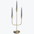3 Candles Metal Candelabra - Brass Finish Candlestick Holders, 20.5 in Tall Iron Candle Holder for Wedding Event Candelabra Cand