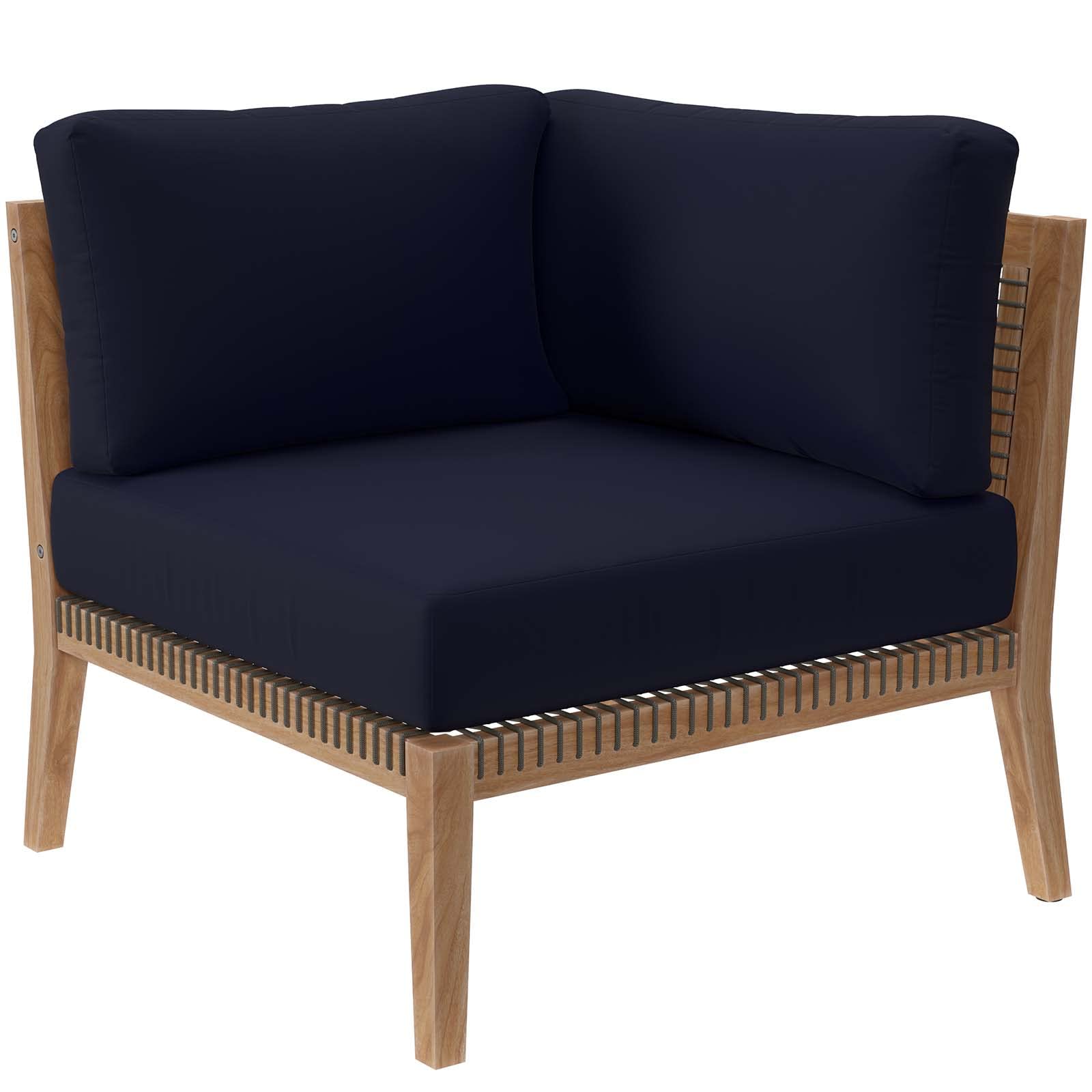Modway Clearwater Sectional, 6-Piece L-Shaped, Gray Navy