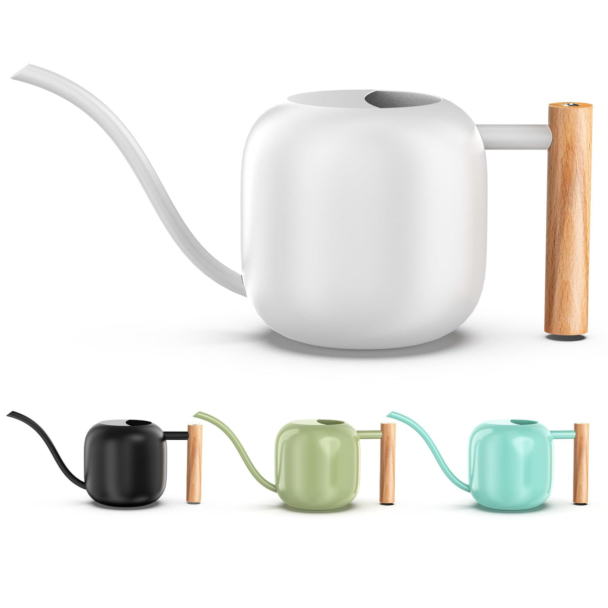 Green Moon Water Can Indoor Plant White 1.2L/41Oz With Long Spout Small Water Can Metal Watering Can Pot For Indoor House Plant