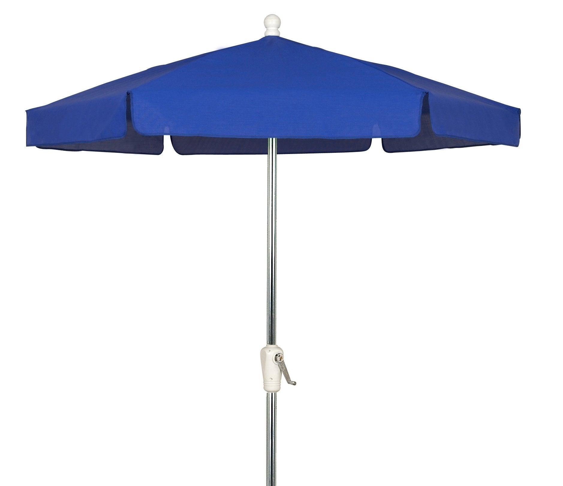 FiberBuilt Umbrellas Garden Umbrella with Push-Button Tilt, 7.5 Foot Pacific Blue Canopy and Bright Aluminum Pole