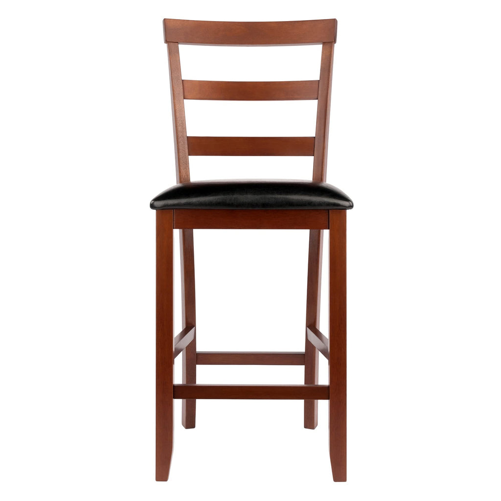 Ergode Wood Element Counter Stool Set | Oyster Gray | 2-Pc Set | Solid Wood | 220lbs Weight Capacity | Stable & Stylish | Multiple Finishes (94074-VV)