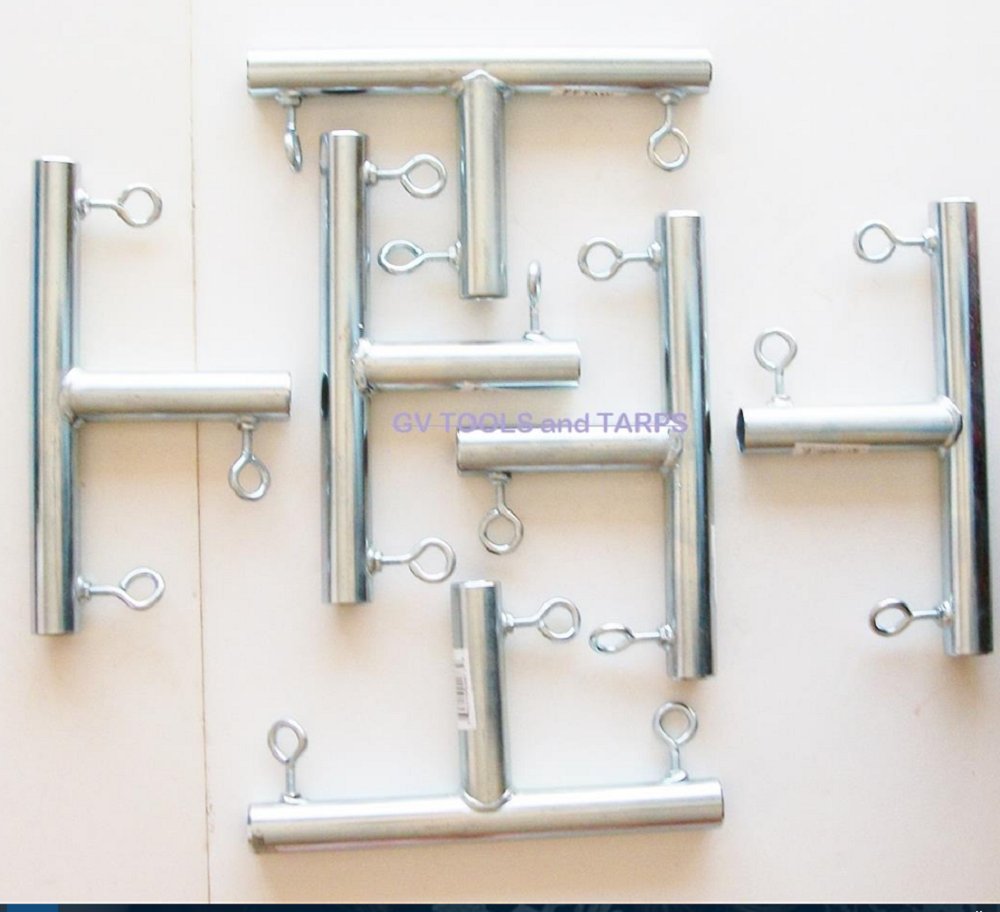 6Pcs 3 Way 'T' Shaped 1 3/8' Canopy Fitting (Fvft) - Fits Emt Pipe Or Chain Link Fencing Top Rail That Has An Outer Diameter
