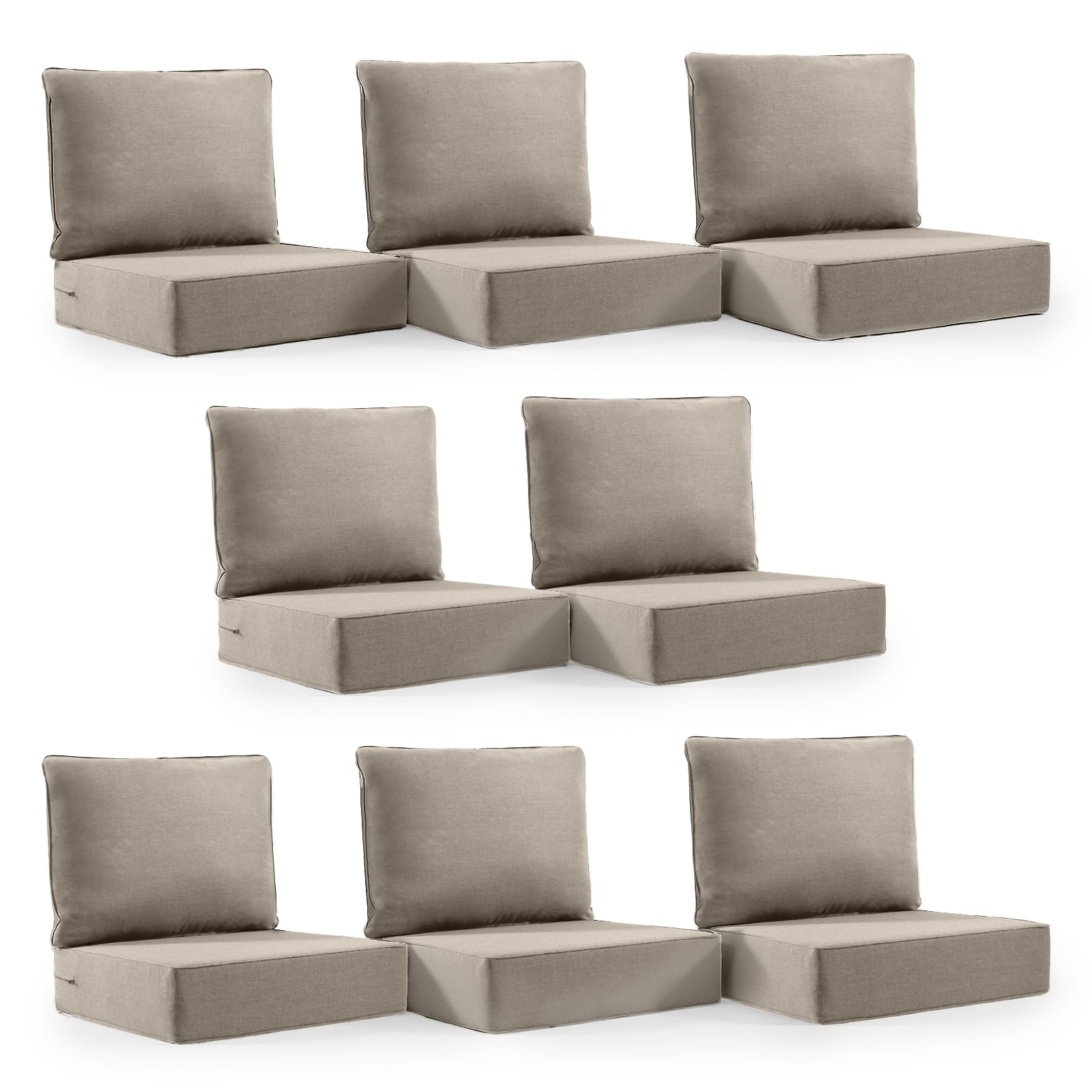 Outdoor Cushion Set For Furniture Patio Furniture,Uv Resistant,Waterproof Outdoor Cushion Set - 6 Inch Thick Foam Garden Cushion