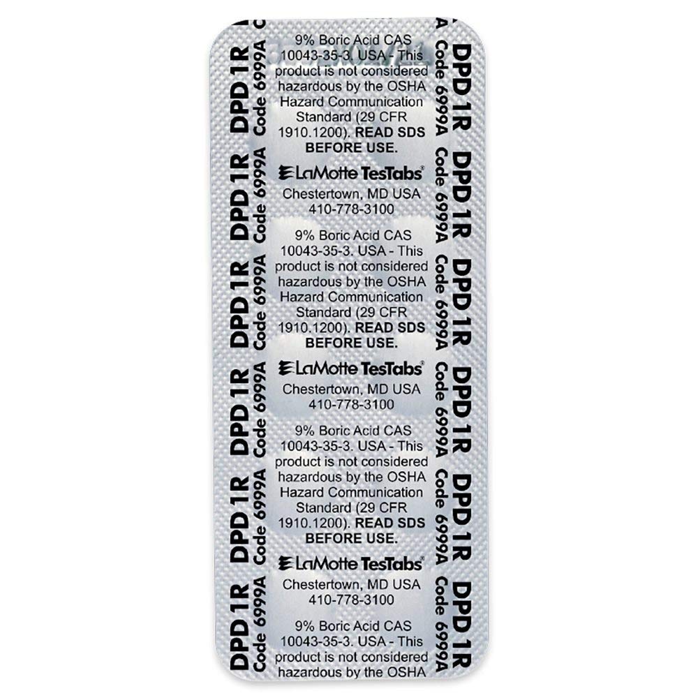 Lamotte 6999A Visual Grade Testabs, Chlorine Dpd #1 Rapid, 100 Ct.