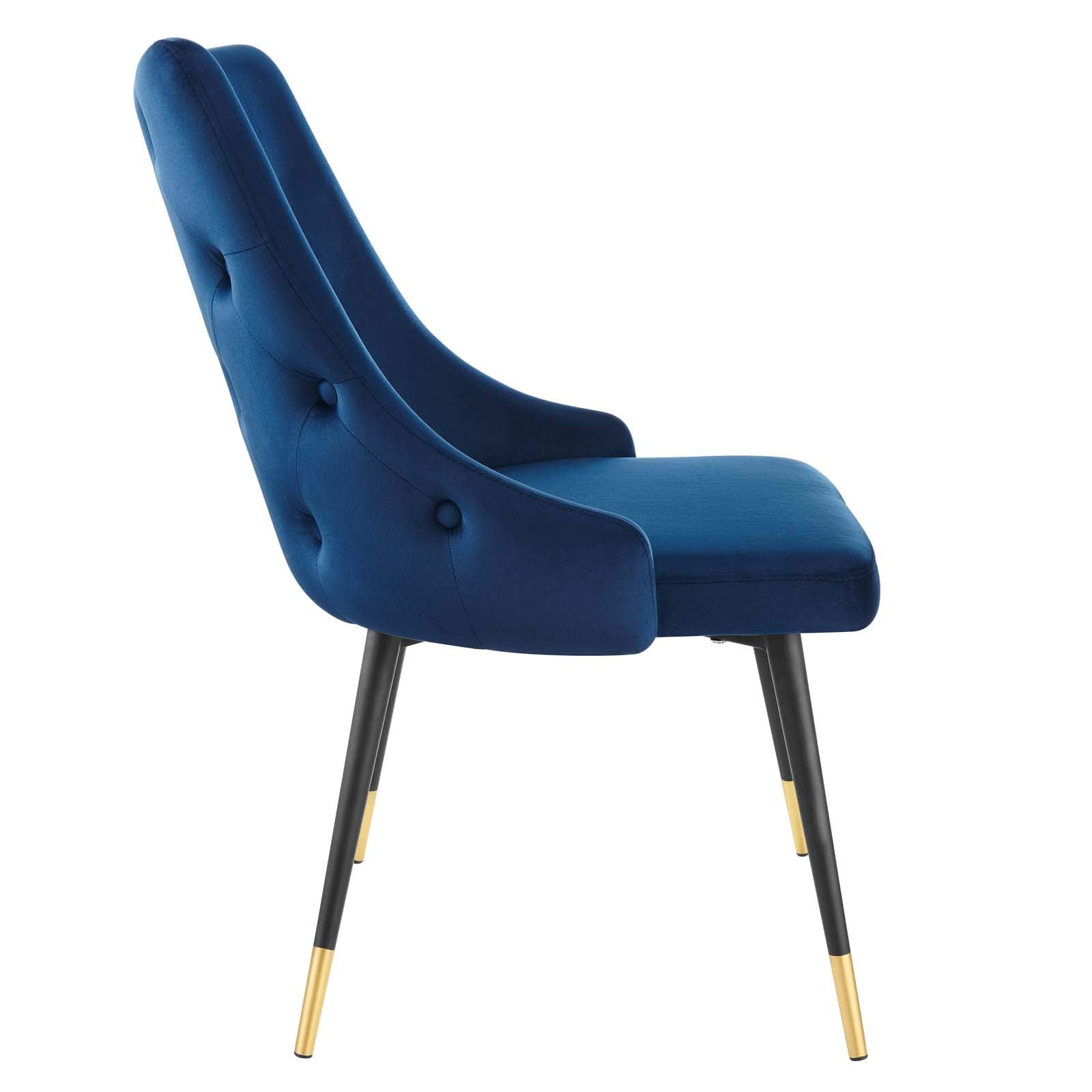 Modway Adorn Tufted Performance Velvet Accent, Dining Side Chair - Set Of 2, Navy