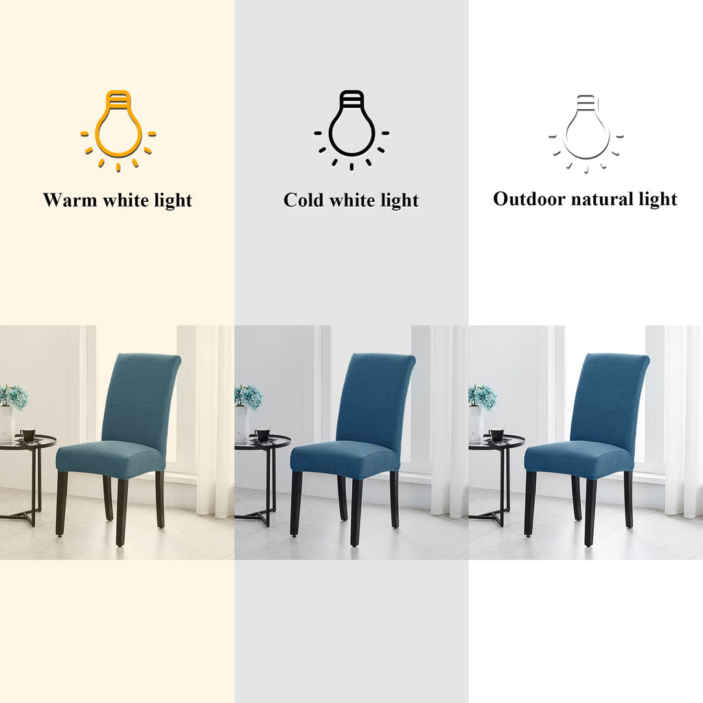 Joccun Chair Covers For Dining Room Set Of 2,Waterproof Dining Chair Slipcovers Stretch Dining Room Chair Covers Seat Protector,Washable Parsons Chair Cover For Home,Hotel,Banquet(Dark Blue,2 Pack)