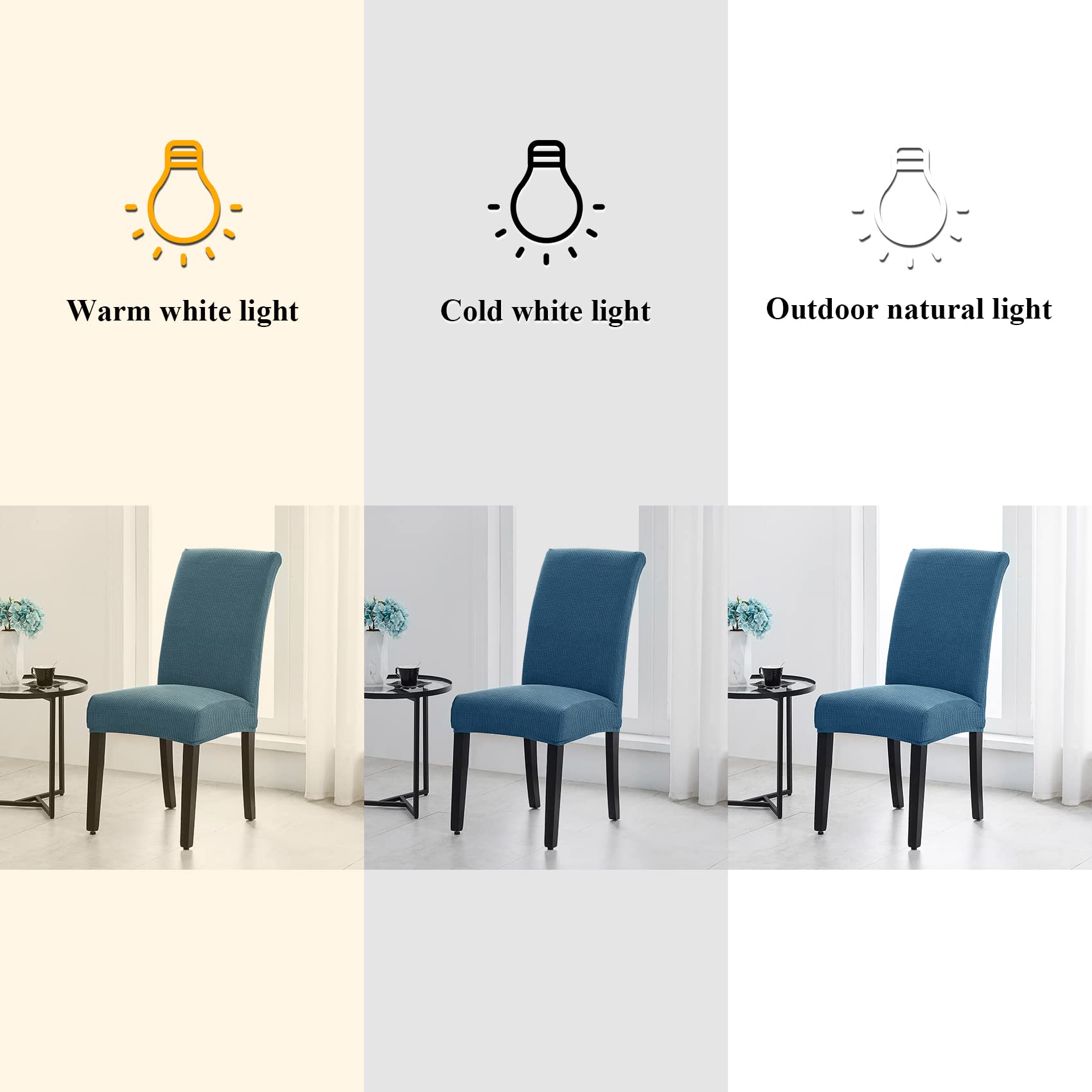 Joccun Chair Covers For Dining Room Set Of 2,Waterproof Dining Chair Slipcovers Stretch Dining Room Chair Covers Seat Protector,Washable Parsons Chair Cover For Home,Hotel,Banquet(Dark Blue,2 Pack)