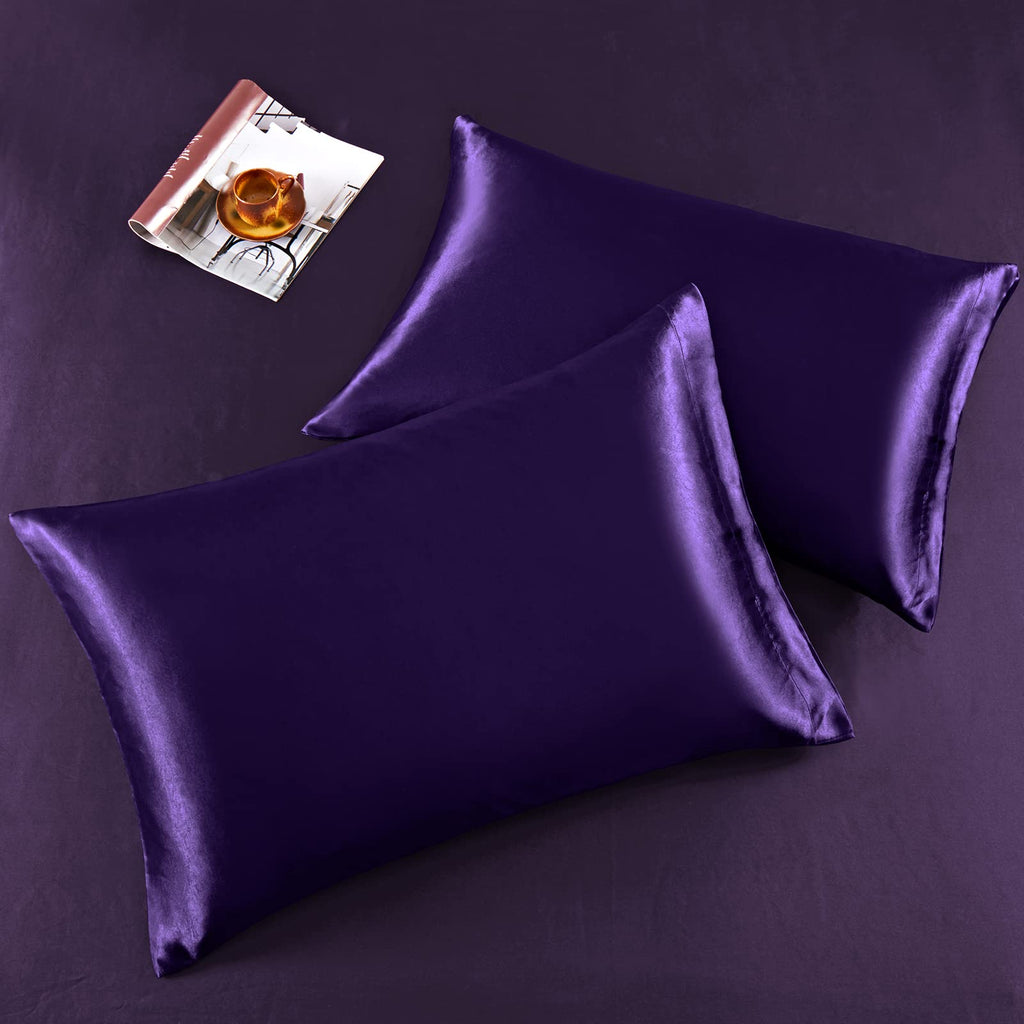 Horbaunal 6 Piece Satin Sheet Set King Size Luxury Silky & Soft Purple Satin King Bed Sheet Set With 16'' Deep Pocket, 1 Fitted