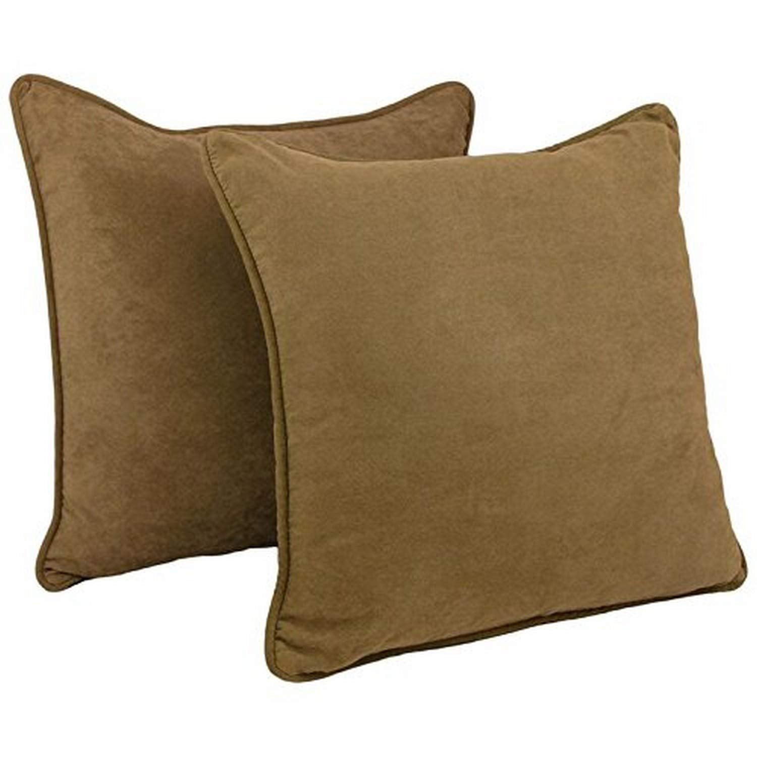 Blazing Needles Corded Microsuede Floor Pillows (Set of 2), 25&quot;, Saddle Brown