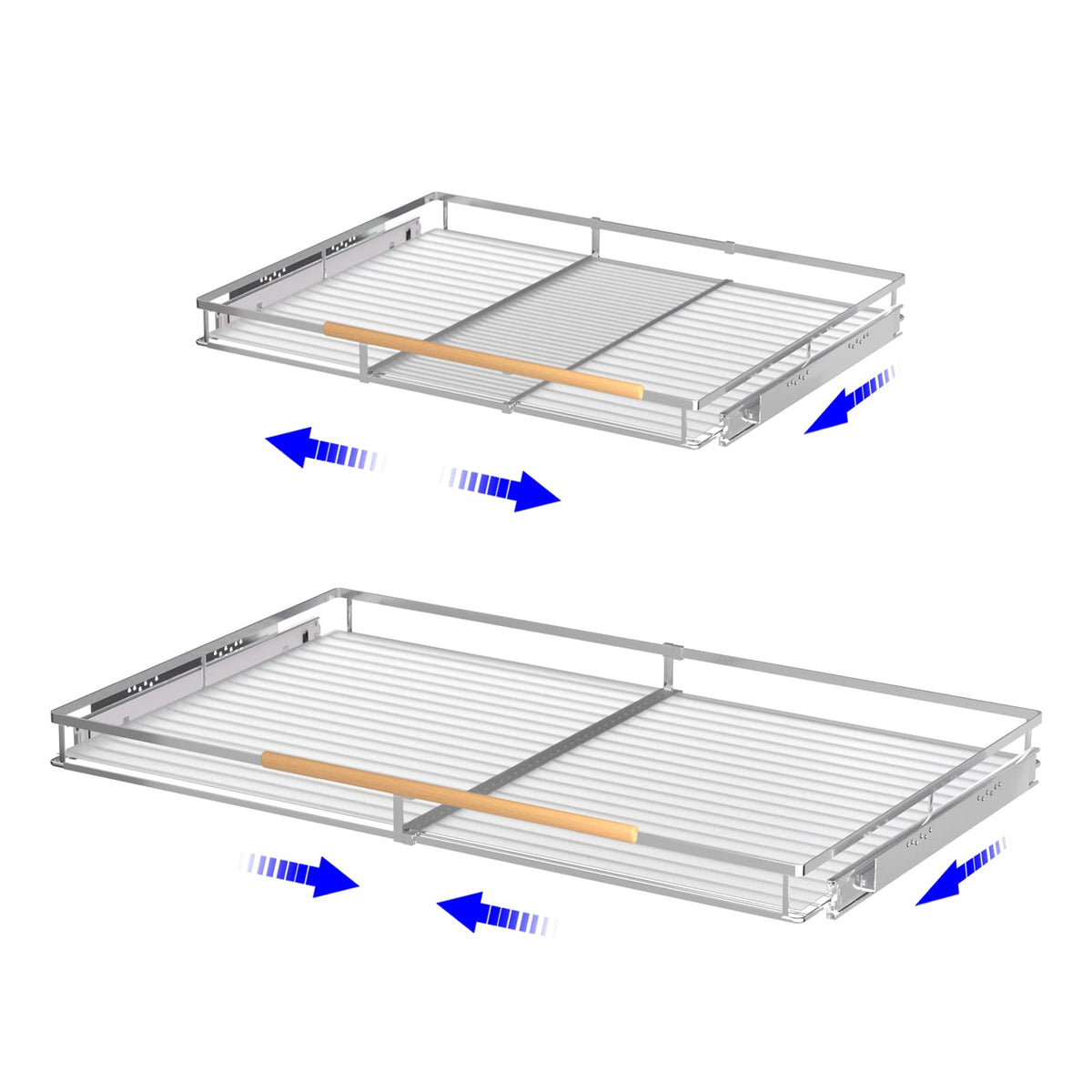 KIKIBRO Pull Out Drawer Cabinet Organizer, Expandable Slide Out Storage Shelves  Heavy Duty, Durable and Smooth SlideOut, 16.3