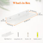 Lifewit Floating Shelves For Wall, 4 Pack 15' Clear Acrylic Shelf Room Decor For Book/Figures/Photo/Makeup In Bathroom, Book Shelf, Living Room, Bedroom, Kitchen Storage And Organization