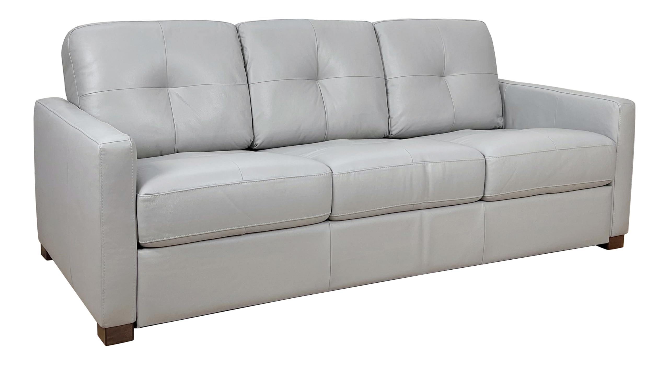 Acme Noci Upholstery Tufted Cushion Back Sleeper Sofa in Gray Leather