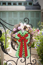 Large Summer Wreath Bows Summer Watermelon Green White Plaid Burlap Bows For Wreath, Summer Fruits Melon Ribbon Bows Tree Topper