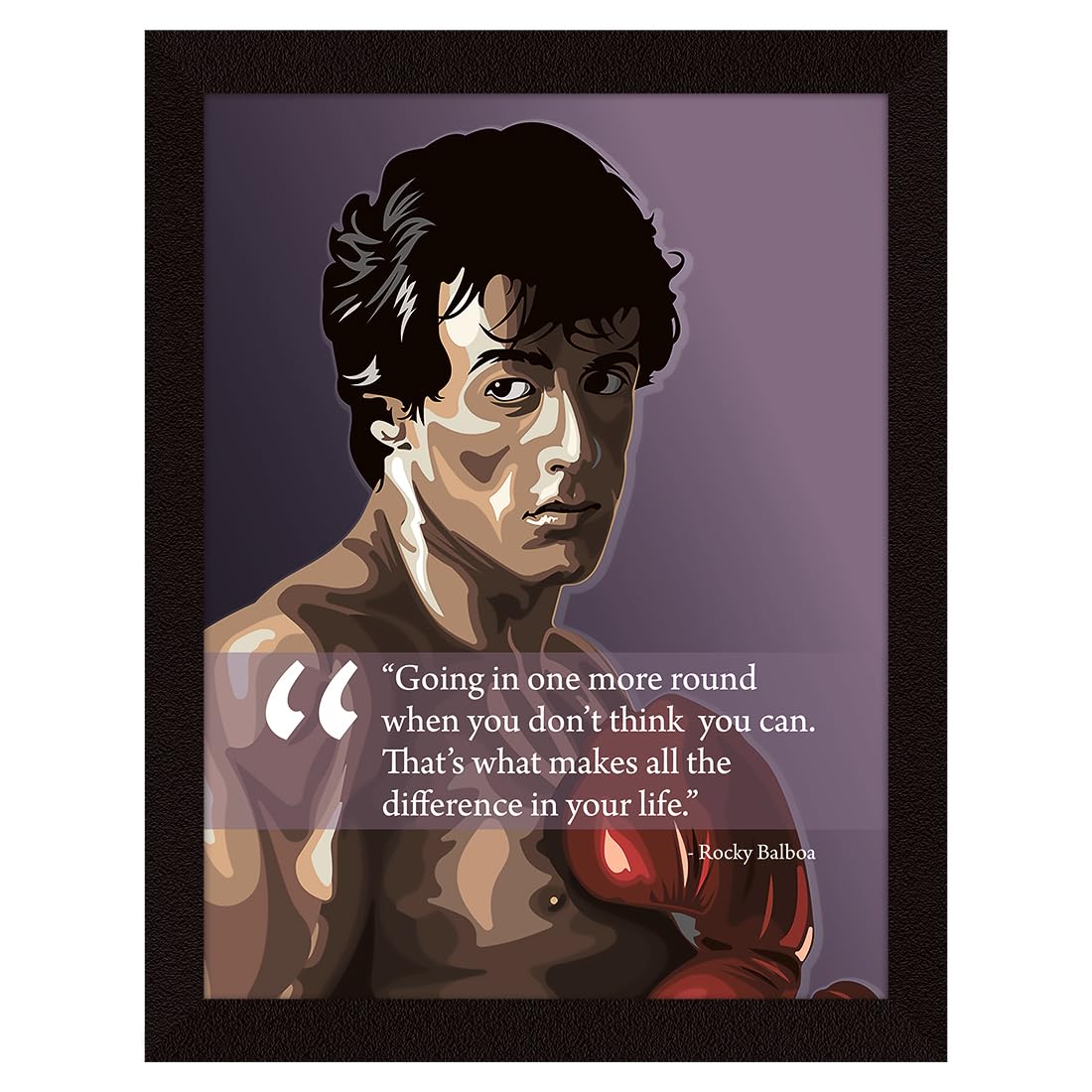 Artx Paper Rocky Balboa Motivational Quotes Frames For Study Room, Ofiice, Classroom, Study Room, Multicolor, Inspirational, A4,