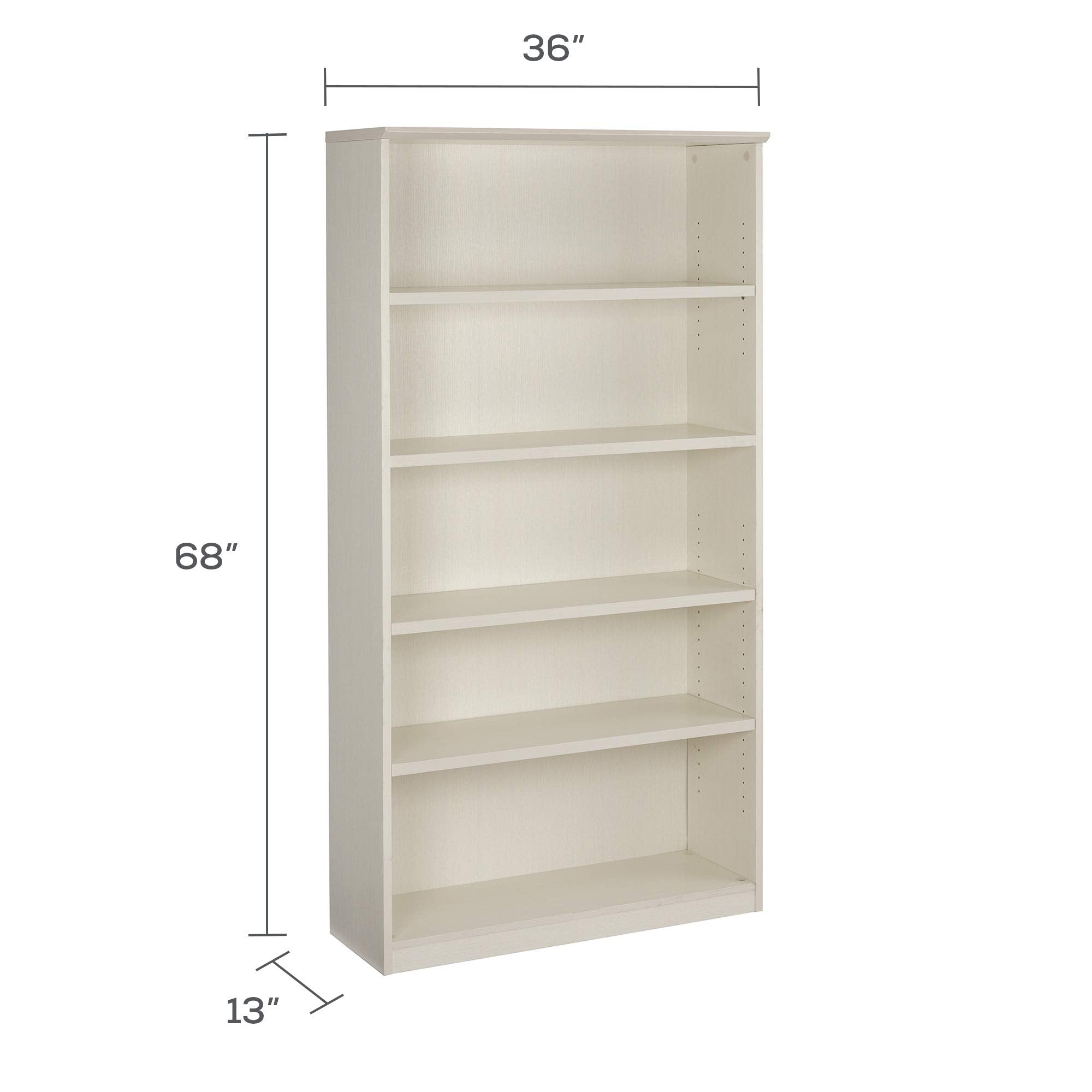 Safco Mayline Mvb5Tss Medina 5-Shelf Bookcase, 68&quot;H, Textured Sea Salt Laminate