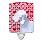 Caroline'S Treasures Ss4483Cnl Bedlington Terrier Hearts Love And Valentine'S Day Portrait Ceramic Night Light Compact, Ul-Certi