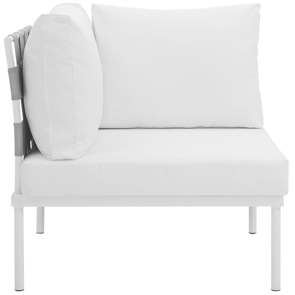 Modway Harmony Outdoor Patio Aluminum, Corner Sofa, White Beige