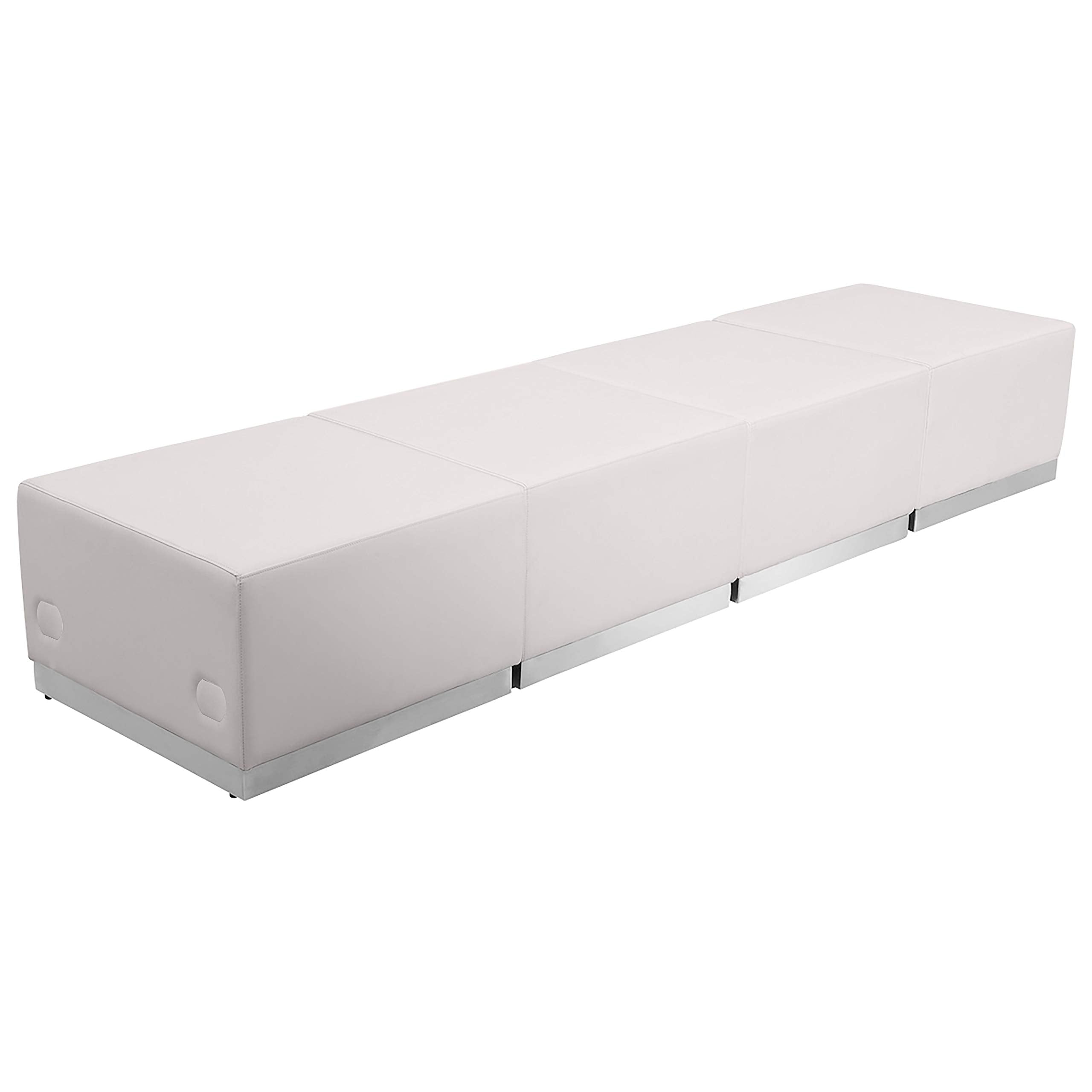 Alon Melrose White LeatherSoft Reception Configuration, 4 Pieces