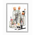 Stupell Industries Fashion Brand Makeup In Mason Jars Glam Design Framed Giclee Art Design by Ziwei Li