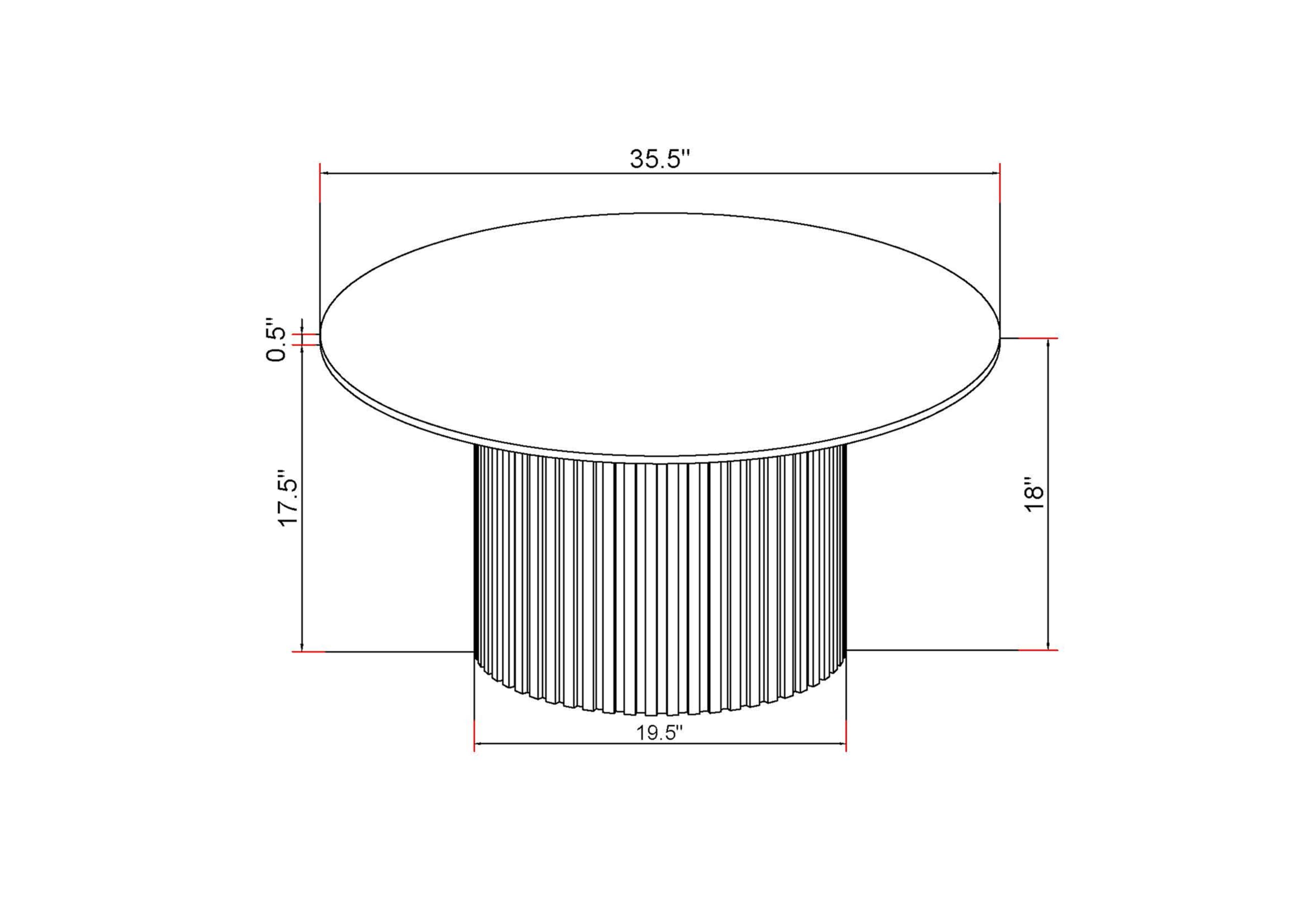 Coaster Home Furnishings Rowena Round Sintered Stone Coffee Table White Faux Marble