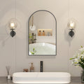 Mepplzian Recessed Medicine Cabinet Mirror for Bathroom,Black Arched Medicine Cabinet with Mirror,Arch Medicine Cabinet Recessed