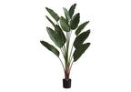 Monarch Specialties I 9591 Artificial Plant, 83' Tall, Indoor, Decorative, Floor, Palm Tree, Real Touch, Green Leaves, Black Pot