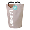 WOOHA 125L Large laundry basket,Collapsible laundry hamper, Tall Clothes Baskets Folding Washing Bin Foldable Fabric Hamper Bags