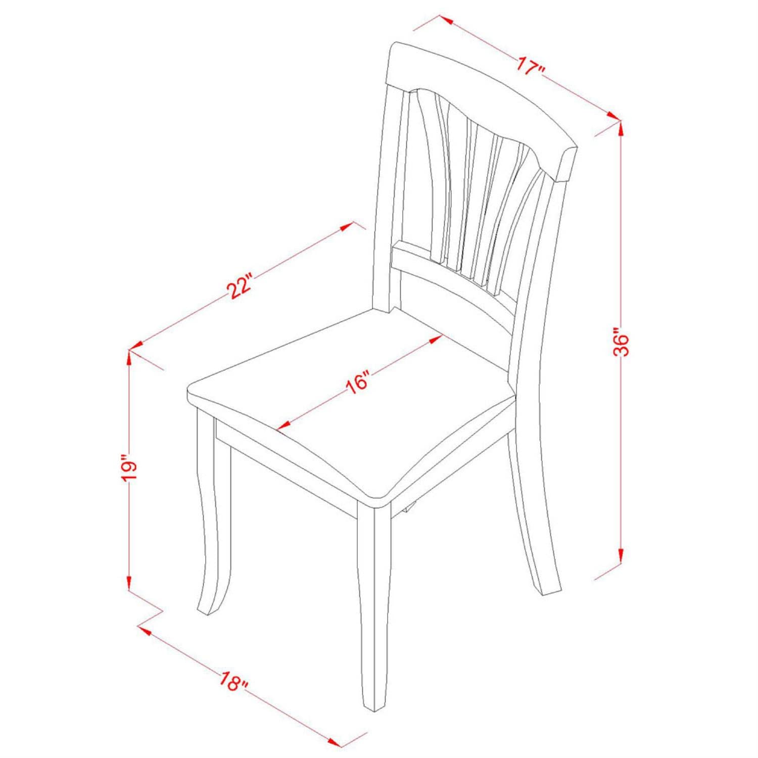 East West Furniture AVC-SBR-LC Avon Dining Chairs - Faux Leather Upholstered Wood Chairs, Set of 2, Saddle Brown