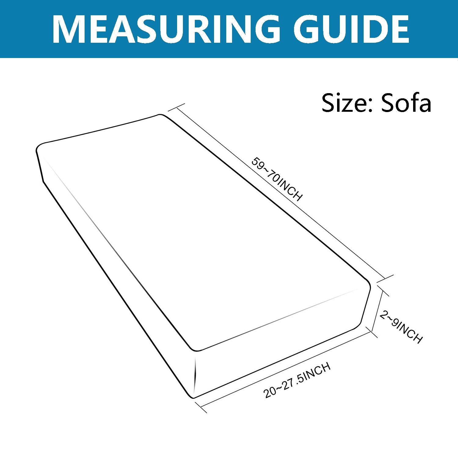 Nc Home Water Repellent Sofa Seat Cushion Covers High Stretch Furniture Protector (Sofa Cushion, Dove Grey)