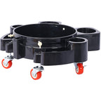 5 Gallon Bucket Dolly With Wheels, Heavy Duty Plastic Drum Dolly With 5 Smooth-Rolling Swivel Casters Secure Locking Cart For Ca