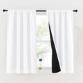 NICETOWN White 100% Blackout Short Curtains, 2 Thick Layers Completely Blackout Rod Pocket Thermal Insulated Drapes for Kitchen/