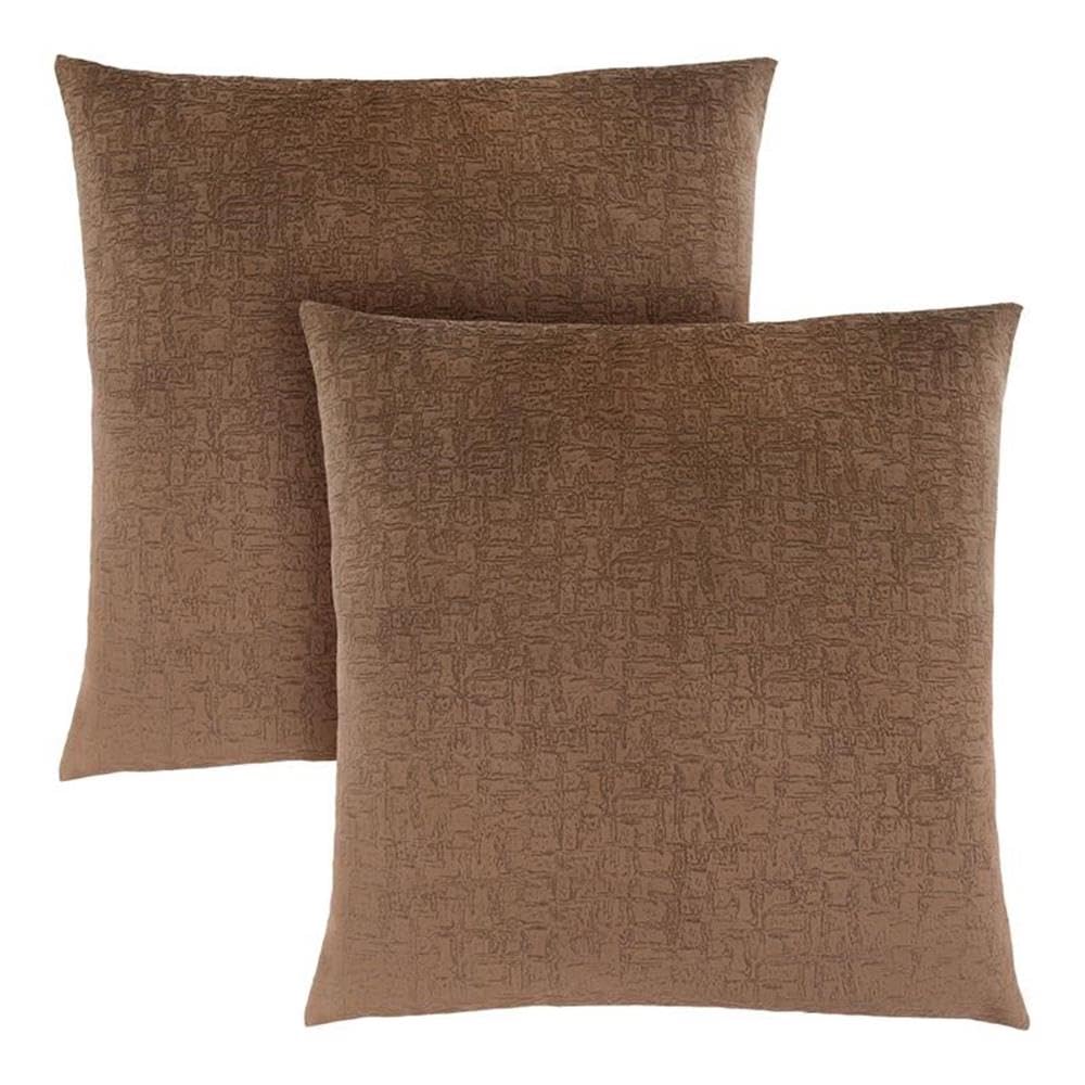 Monarch Specialties 9277, Set of 2, 18 X 18 Square, Insert Included, Decorative Throw, Accent, Sofa, Couch, Bedroom, Polyester, Hypoallergenic, Brown Pillow 18"X 18" Light Mosaic Velvet 2Pcs, 2 Count