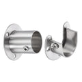 uxcell 2Pcs Closet Pole Sockets, 11/8 304 Stainless Steel Flange Rod Holder, 1.5 Height Closet Rod End Supports for Closet Wa