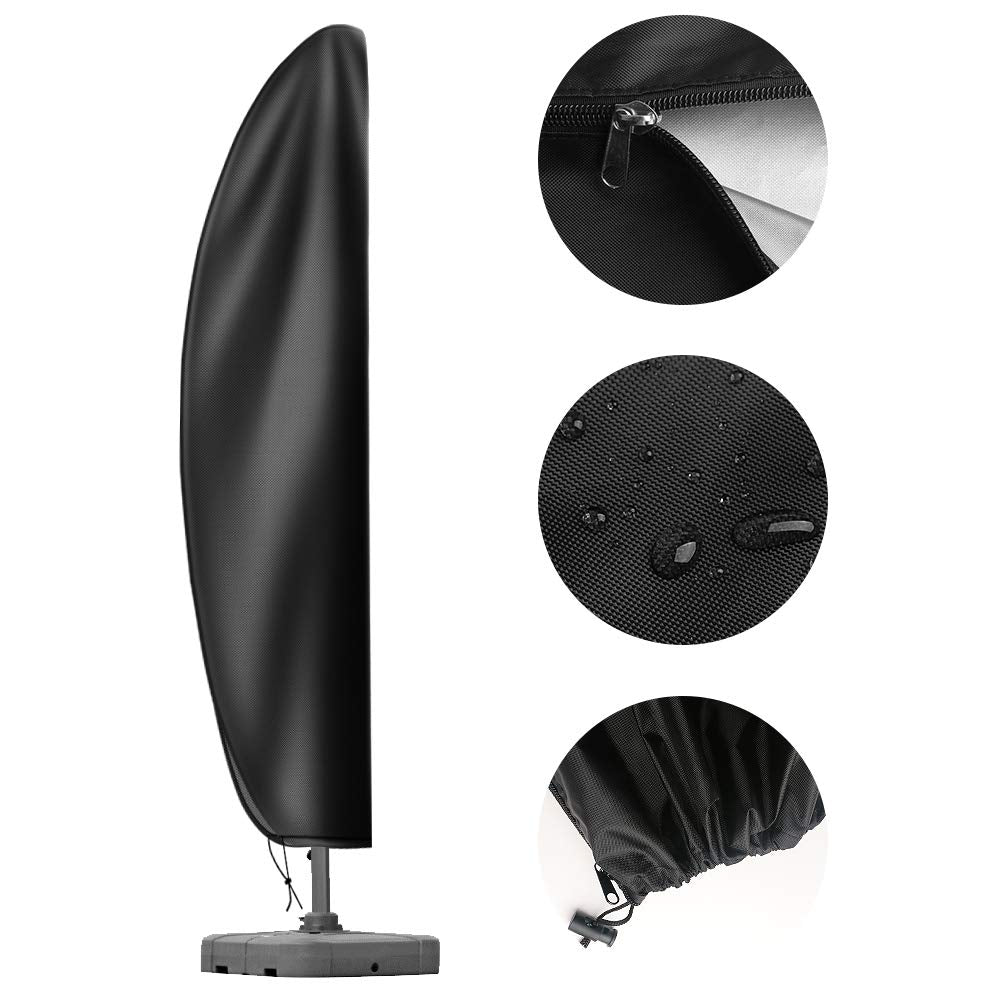 Okpow Patio Umbrella Cover Fits 11Ft To 13Ft Outdoor Umbrellas - Waterproof Cantilever Offset Umbrella Cover With Sturdy Zipper