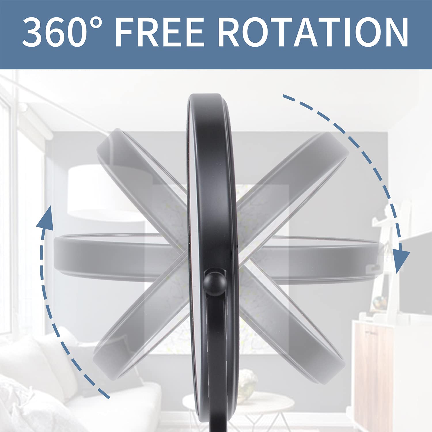 Dowry Makeup Mirror 10X Magnification Vanity Mirror Tabletop Two-Sided Swivel Matte Black