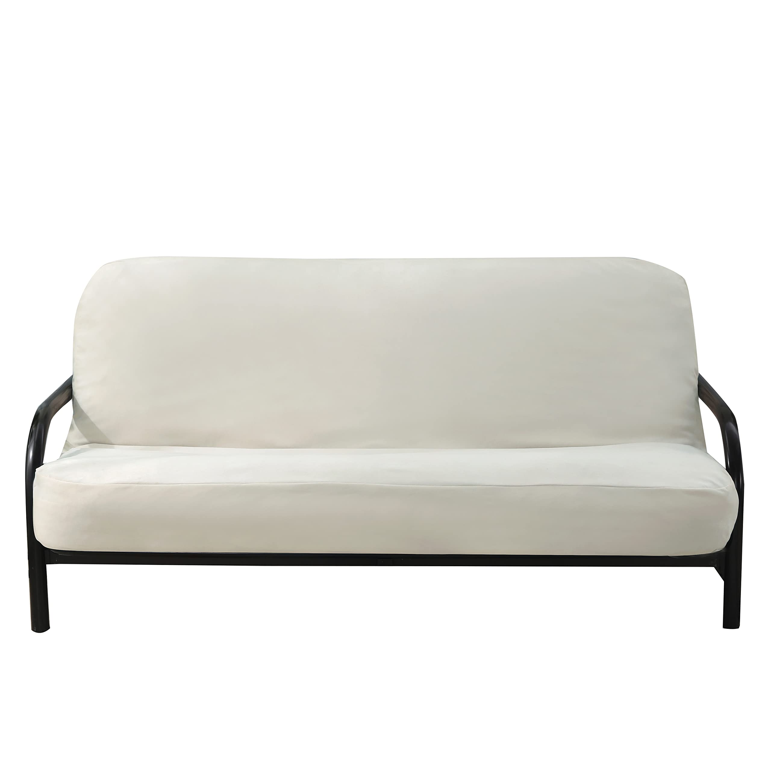 OctoRose Full Size 54x75x8inch 3 Side Zipper Classic Soft Micro Suede Futon Cover Slipcover Sofa DayBed Mattress Cover Couch Pro