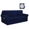 Easy-Going 7 Pieces Stretch Couch Cover Washable Sofa Cover Set for 3 Backrest and Seat Cushion Couch Anti-Slip Sofa Slipcover F