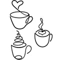 Ferraycle 3 Pieces Coffee Cup Metal Wall Art Wire Coffee Cat Sign Wire Wall Decor for Kitchen Restaurant Shop Decors Accessories