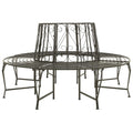 vidaXL Patio Tree Bench Lounge Seating Outdoor Garden Balcony Backyard Terrace Park Outside Home Decor Furniture Seat 63" Steel Poolside Yard Home