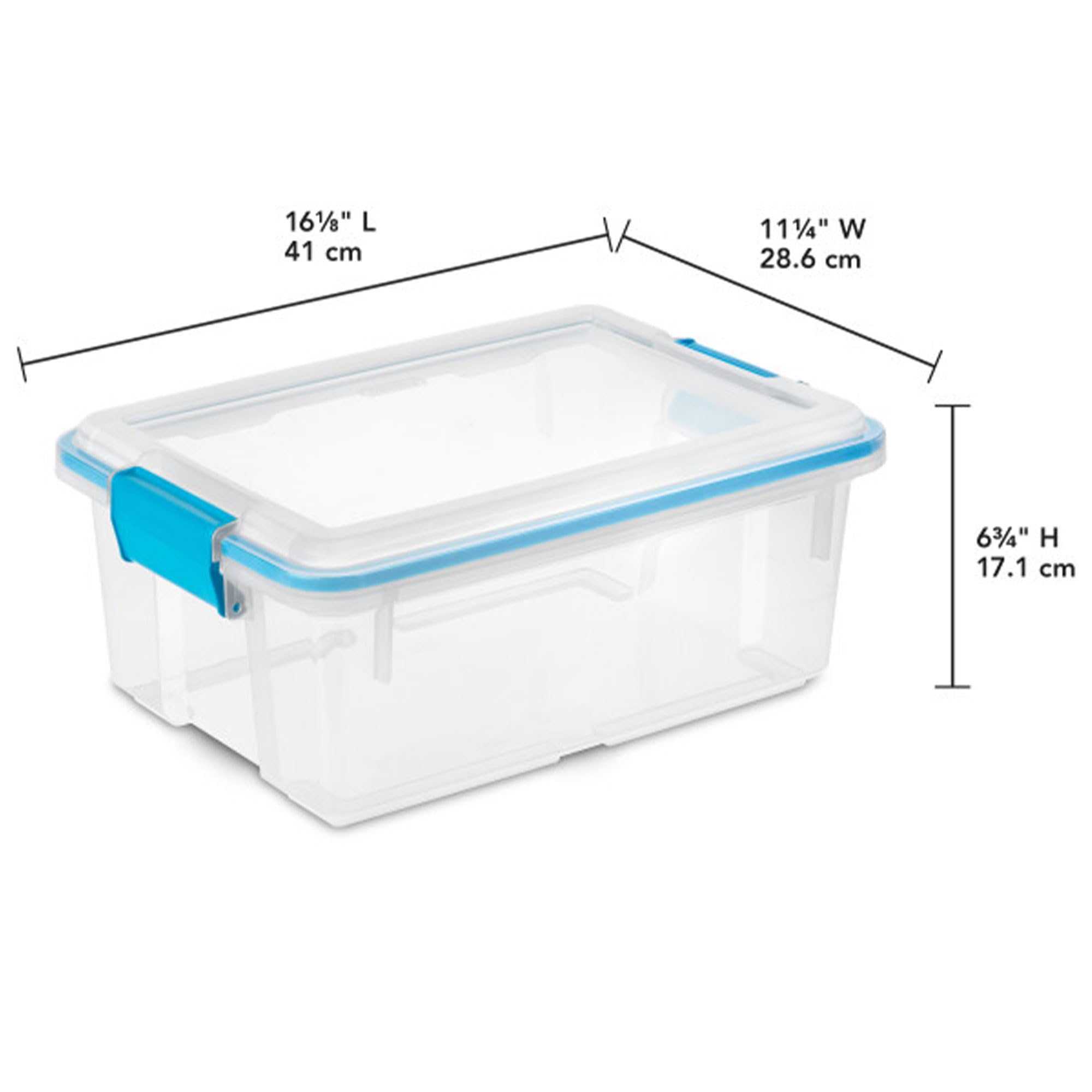 Sterilite Gasket Box, Stackable Storage Bin With Latching Lid, 12 Quart, 6 Pack