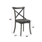 Acme Kendric Wood Side Chair Set of 2 in Rustic Gray