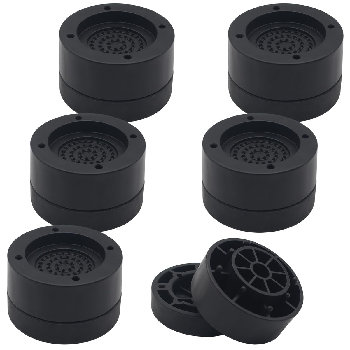 HANIHUA Furniture Risers 1 inch Bed Risers (Set of 6) Black, Heavy Duty Bed Lifts Risers for Table, Desk, Sofa, Couch, Bed Frame