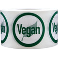 Vegan Food Rotation Labels 1.5 Inch Round Circle Dots 500 Adhesive Stickers