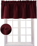 Hiasan Valance Curtains For Kitchen Blackout Thermal Insulated Solid Window Curtain Valance, Burgundy, 42 X 12 Inches, 1 Panel