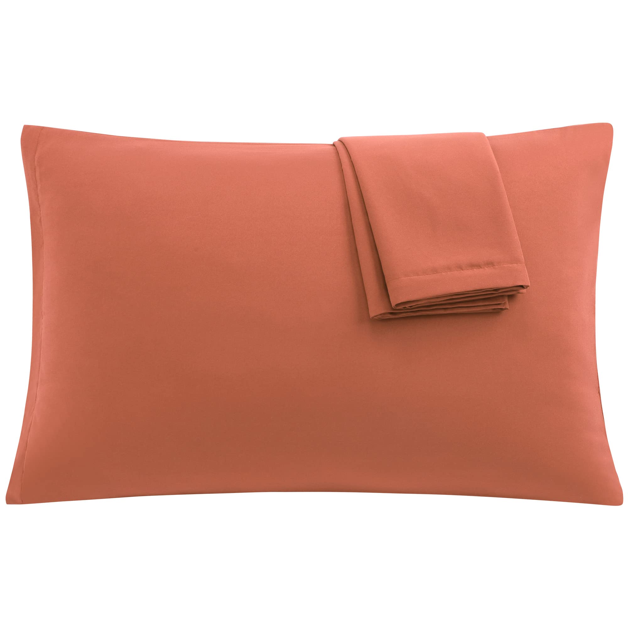 Uxcell 2 Pack Pillow Cases Soft 1800 Series Microfiber Pillowcases Set With Zipper Standard(20'X26') Orange